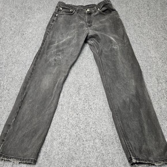 Ralph Lauren Jeans Size 14x30 (Fits 31x30) Black Denim Light Wash Straight Leg - Picture 1 of 8